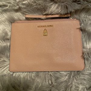 Michael Kors Large Leather Zip Clutch